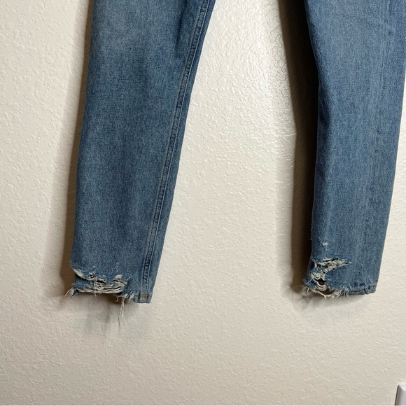 Agolde Jeans Women Size 25 Feel Good Straight Medium Wash Tapered Distressed B22 - Picture 2 of 12